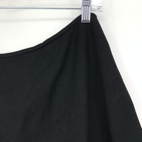 J. Crew One Shoulder Sweater Tee Womens Size Medium Black Short Sleeve - Picture 3 of 4